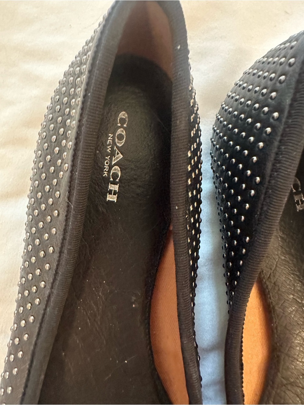 Black Studded Coach Flats - SEE DESCRIPTION - Picture 3 of 4